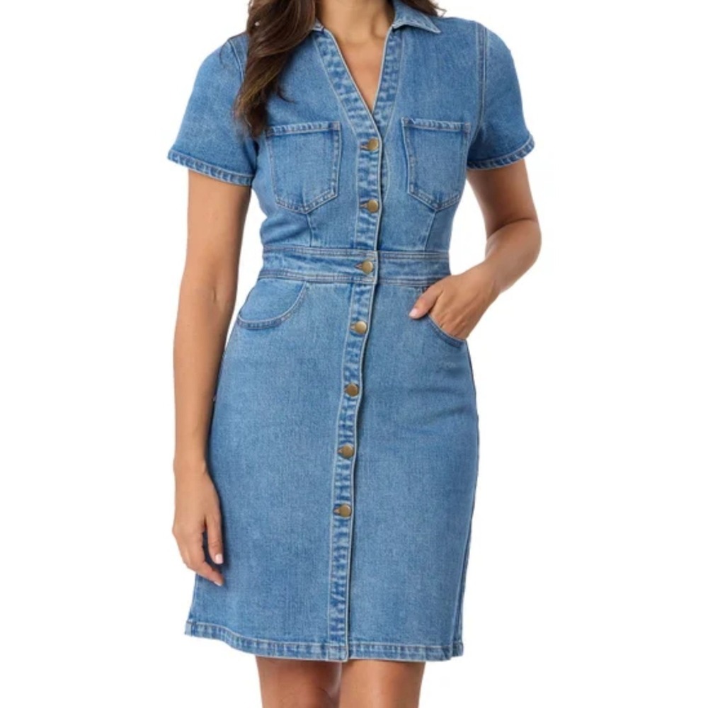 Draper James Blue Denim Midi Dress